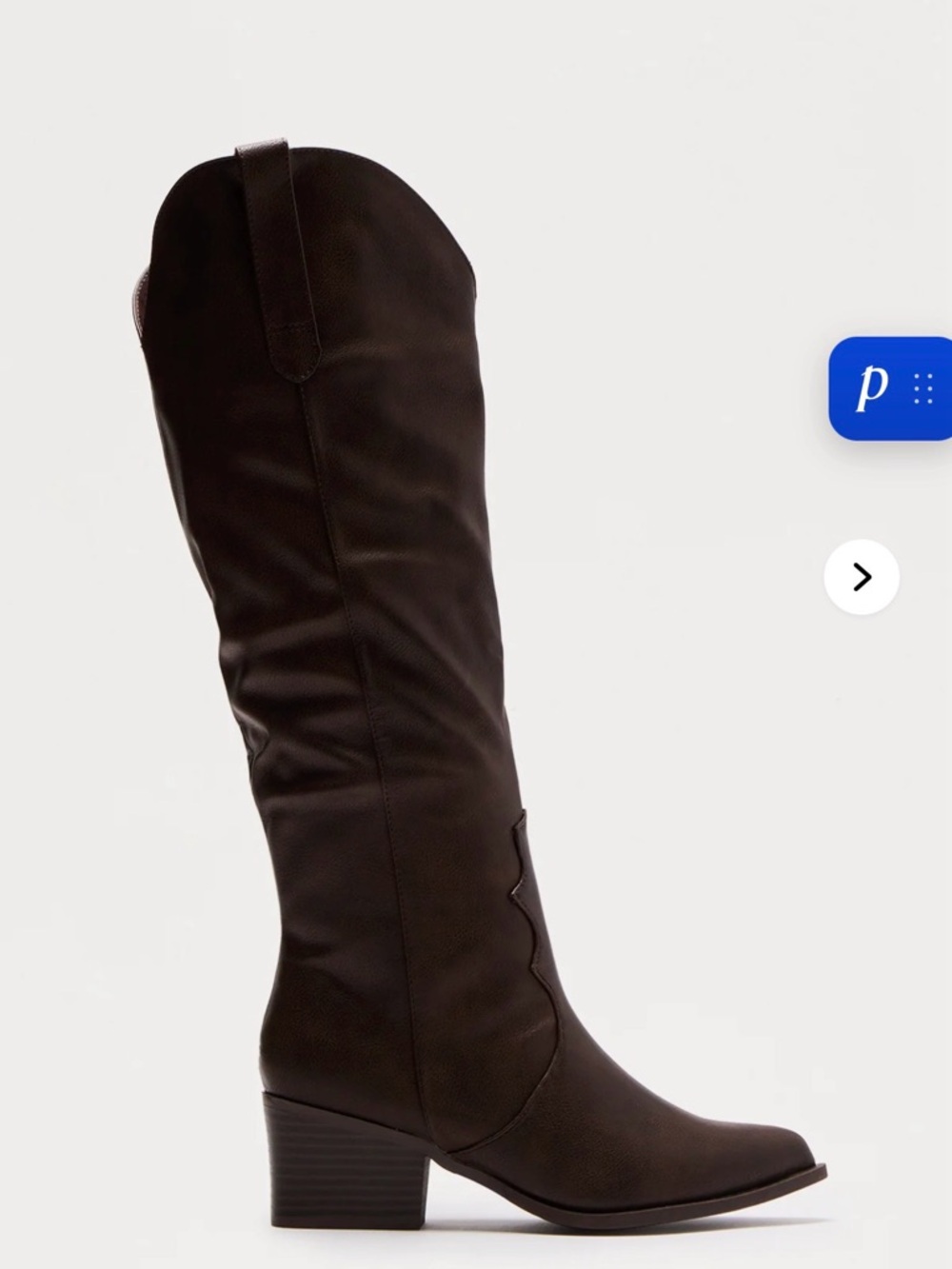 Fashion Nova Dark Brown Over-The-Knee Western Block Heel Boot
